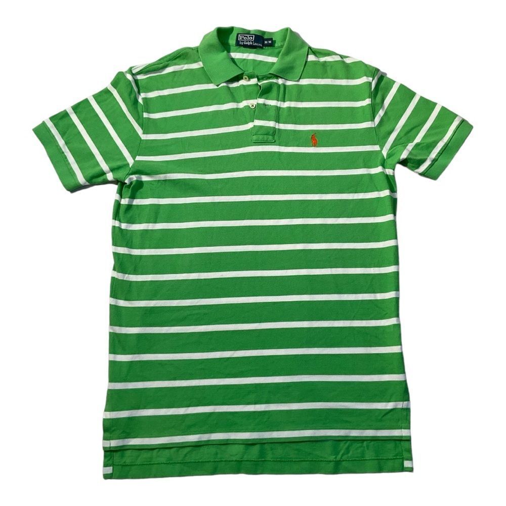 Polo by Ralph Lauren Men’s Green White Stripes Short Sleeve Size Medium